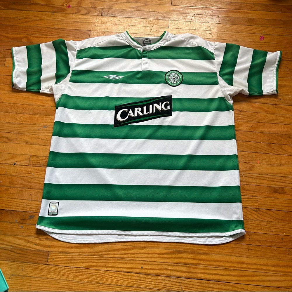 Celtic Umbro Green and White soccer jersey size XXL